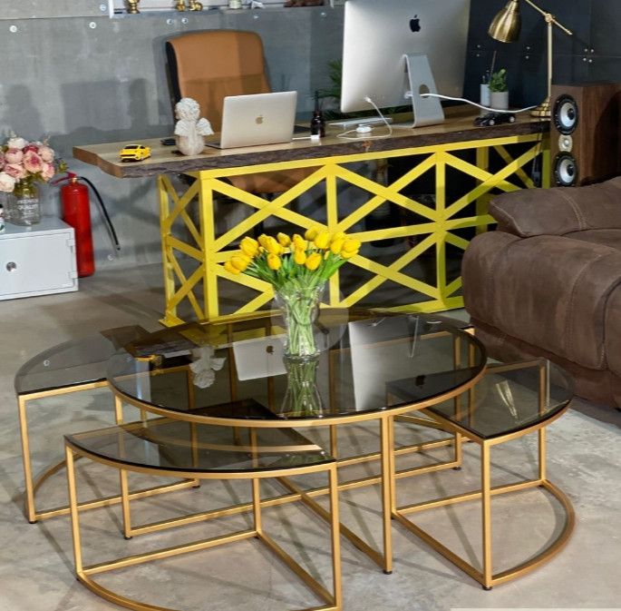 Комлпект журнальных столов для loft интерьера