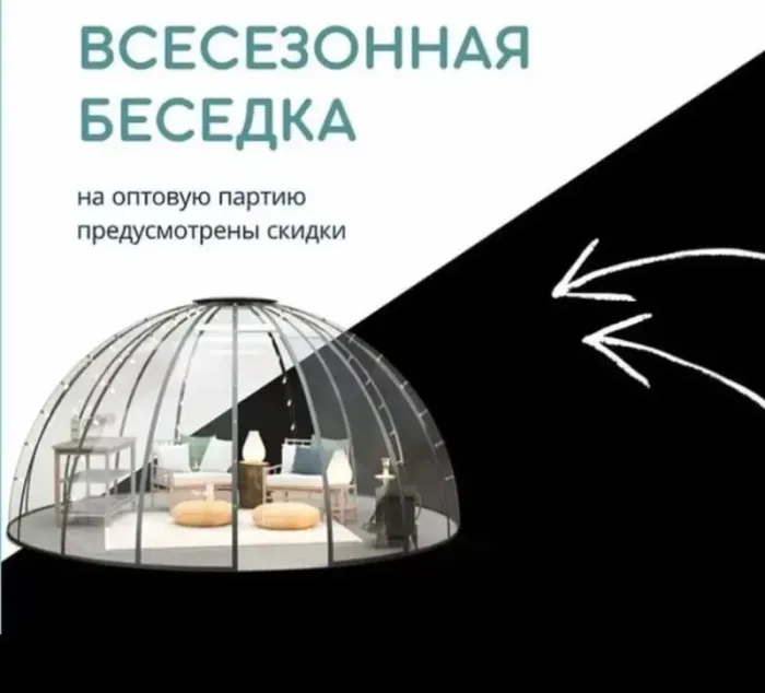 Беседка прозрачная иглу шатёр в Украине