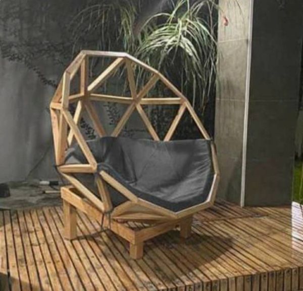 Купить  стильное садовое деревянное кресло в стиле ЛОФТ в Украине