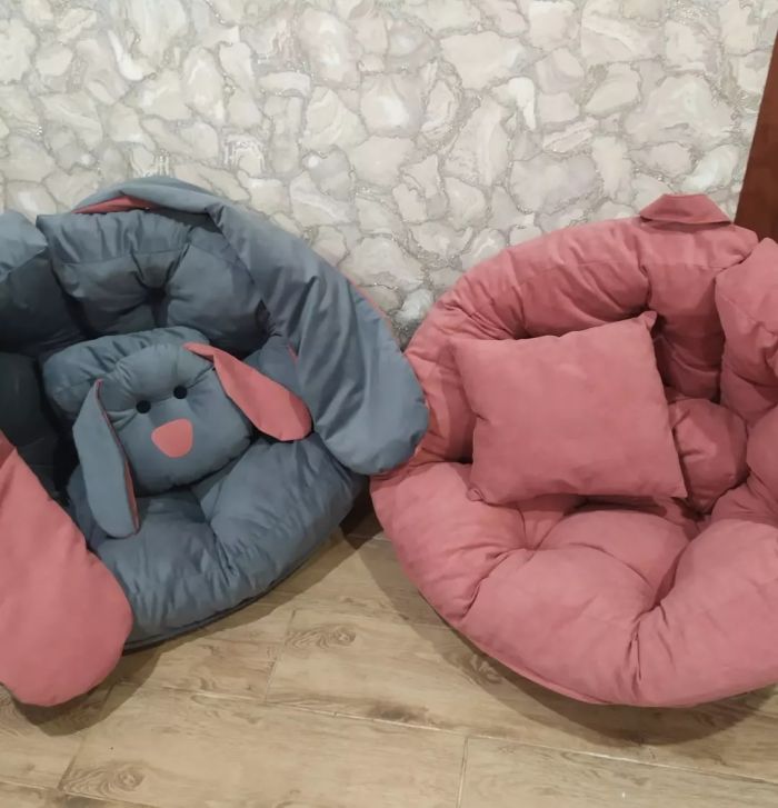 Футон кресло из велюра зайчик