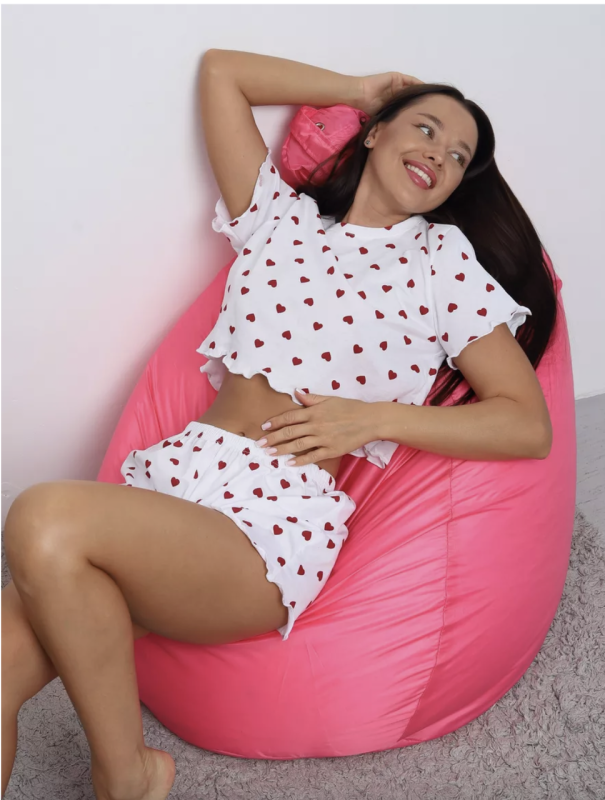 Кресло мешок груша розовая Оксфорд