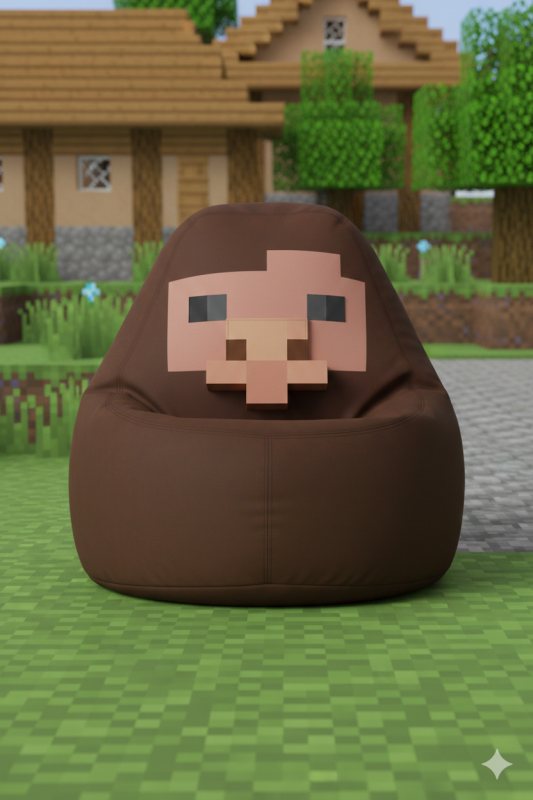 Кресло мешок пуф игровой Villager Майнкрафт Minecraft