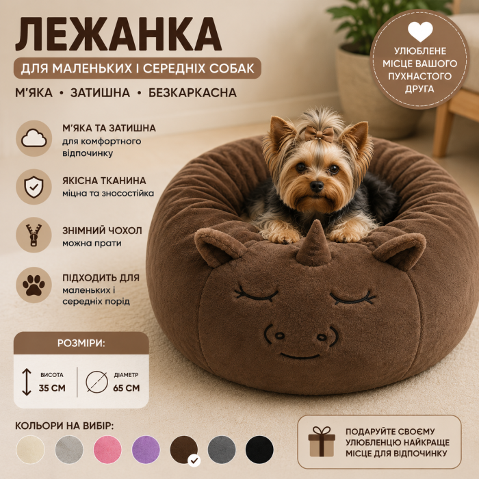 Кровать для кота или собаки коричневая