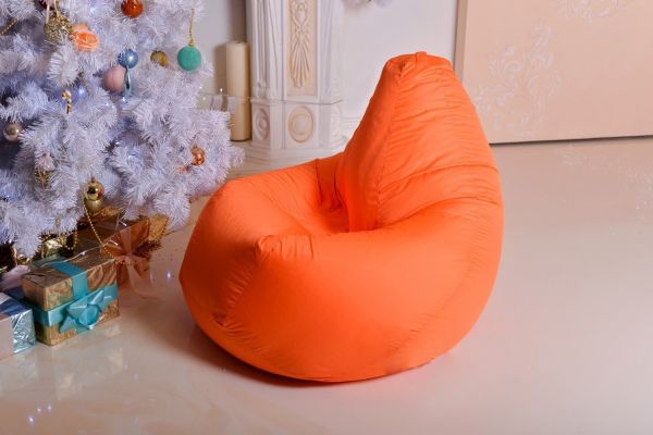 Бескаркасное кресло мешок оранжевое
